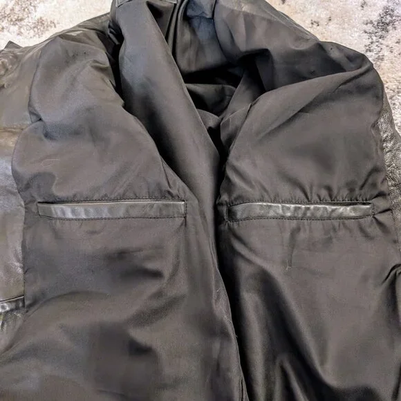 All Saints Zola Black Leather Jacket XXL